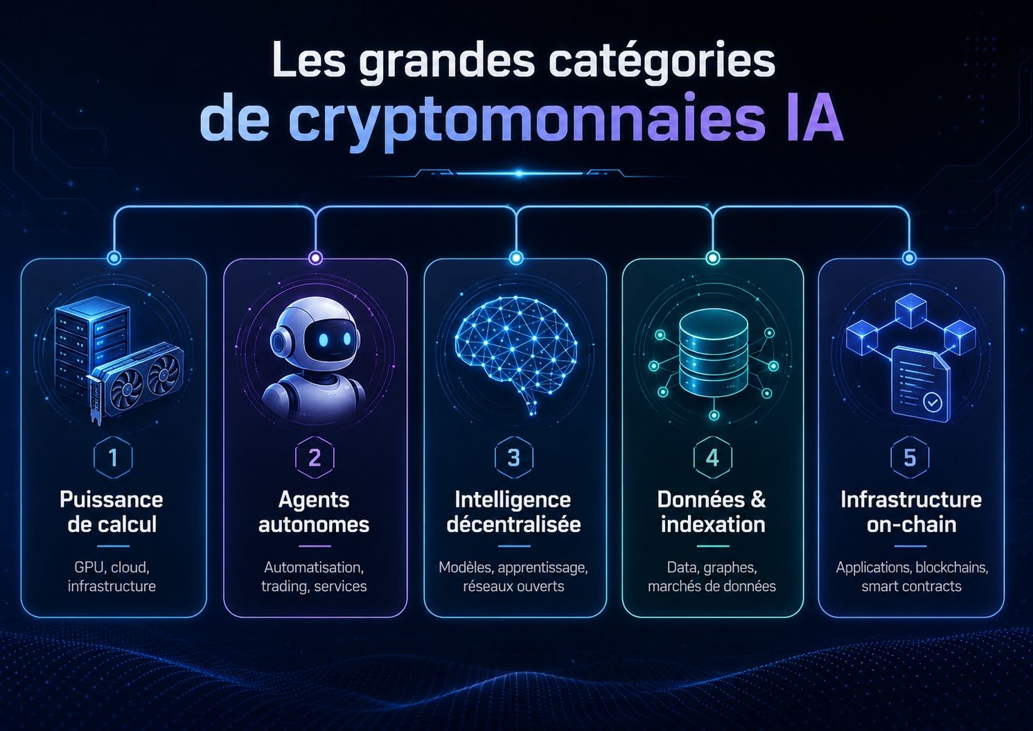 Les grandes catégories de cryptomonnaies IA