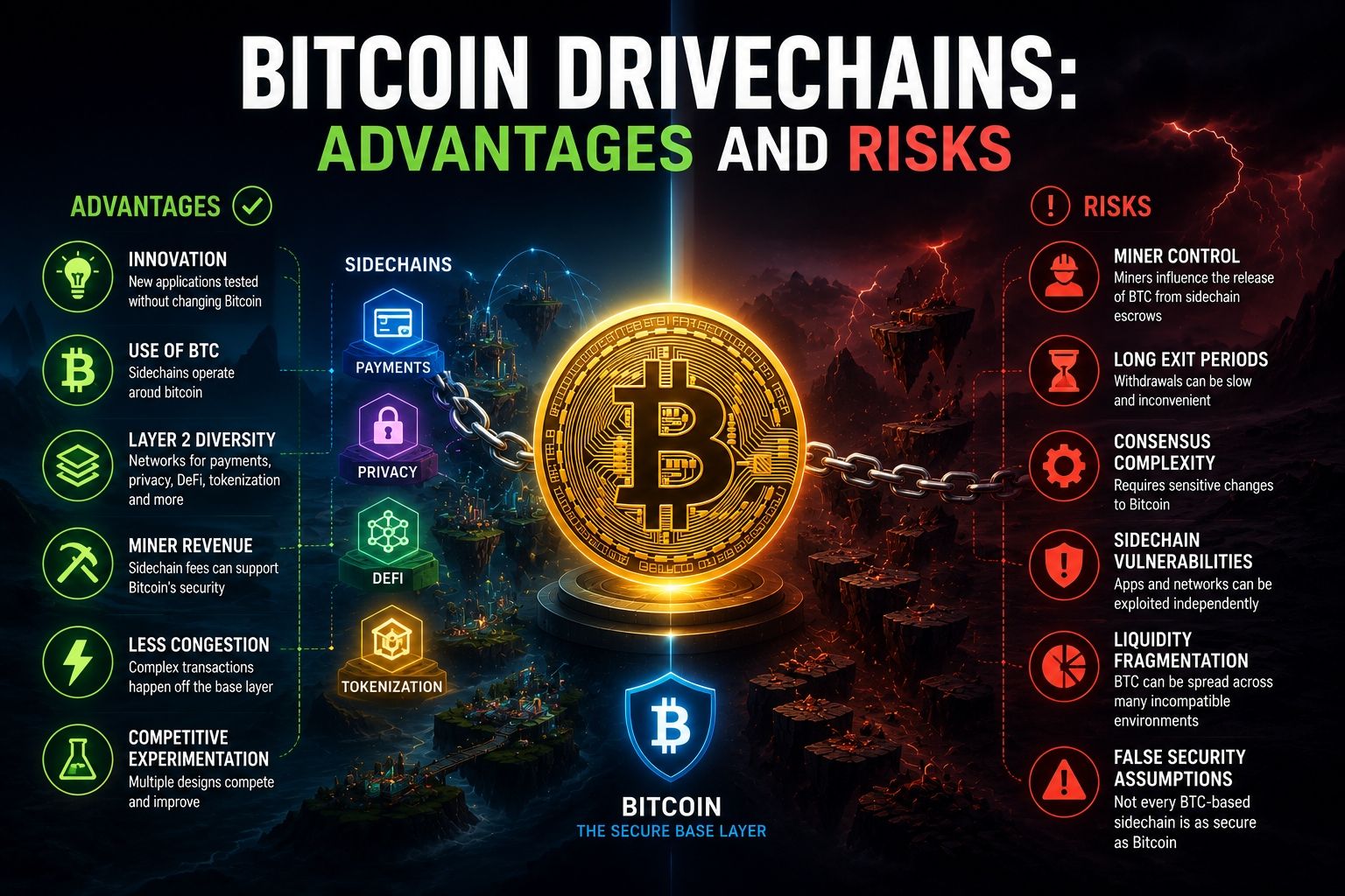 BTC Drivechains - advantages and risks